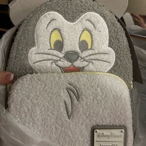 Loungefly Disney Parks Fuzzy Gray Figaro Backpack